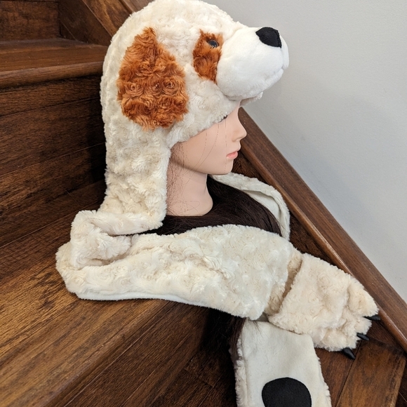 Puppy Hat Scarf glove combo!  One size fits most Adult - Picture 3 of 12